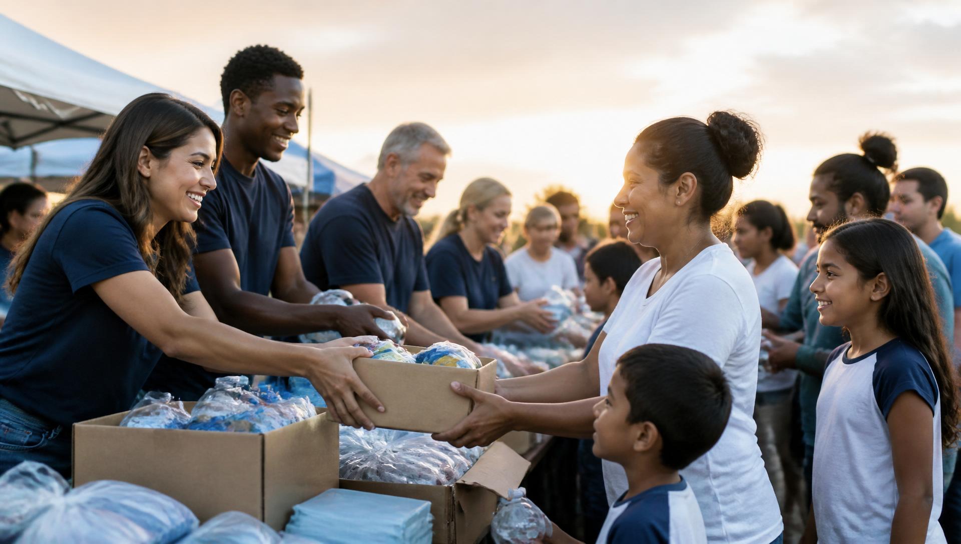 Community members serving together at an outreach event